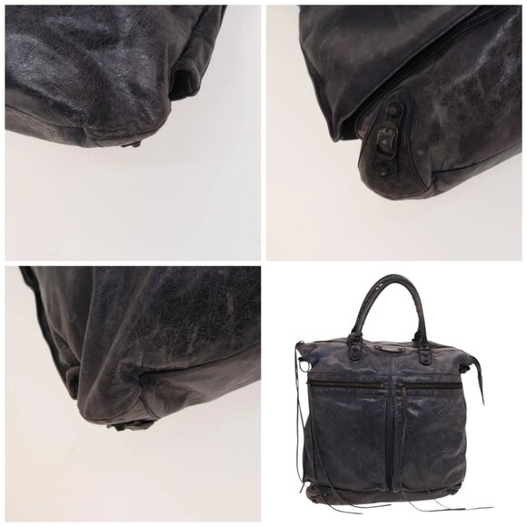 BALENCIAGA Classic Square Tote Bag Leather Purple - Picture 11 of 15